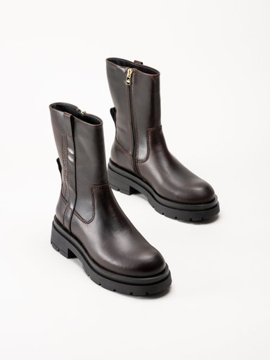 Canada Snow - Mount Joia Mid - Mörkbruna fodrade boots i skinn