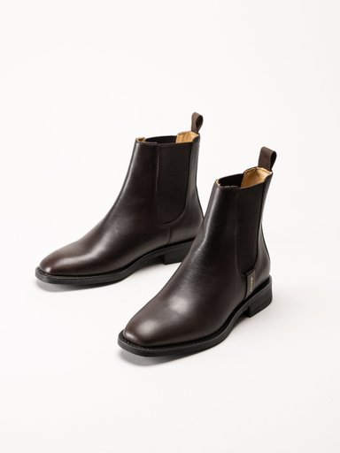 Gant Footwear - Fayy - Mörkbruna chelsea boots i skinn