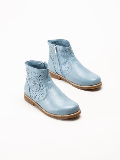 Charlotte of Sweden - Blå boots i skinn