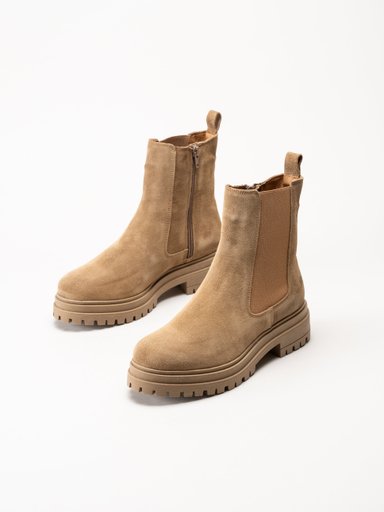 Rosa Negra - Beige chelsea boots i mocka