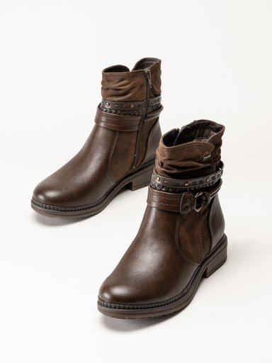 Jana - Mörkbruna fodrade boots