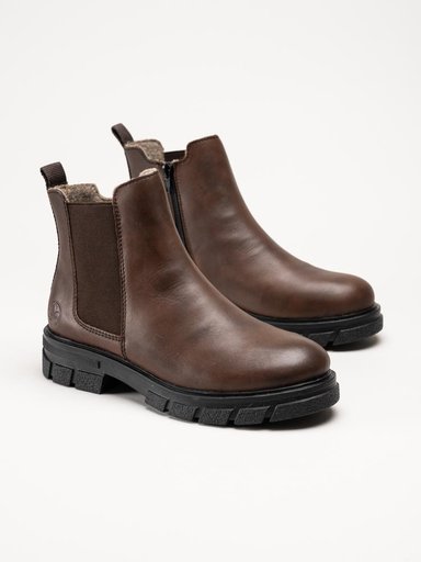 Rieker - Mörkbruna fodrade boots
