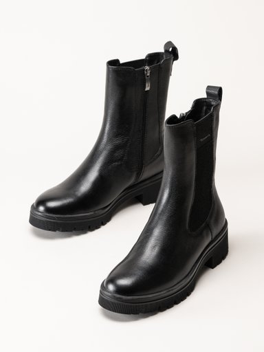 Tamaris - Svarta boots i skinn