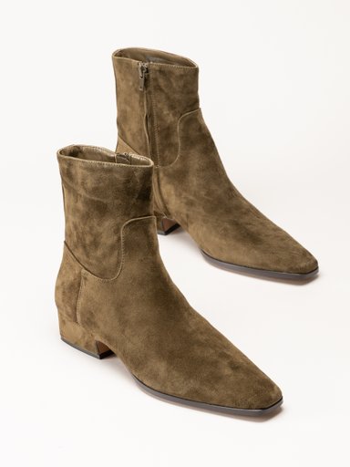 Steve Madden - Dusty - Olivgröna stövletter i mocka