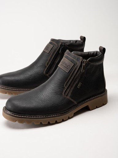 Rieker - Mörkbruna fodrade boots i skinn