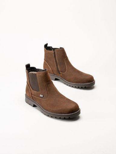 Rieker - Bruna fodrade Chelsea boots i oljad nubuck