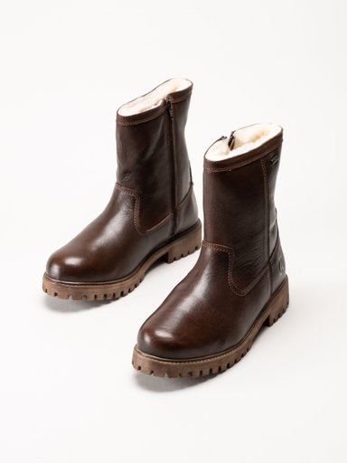 Axelda - Belluno - Bruna fodrade boots i skinn