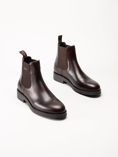 Gant Footwear - Prepdale - Mörkbruna Chelsea boots i skinn