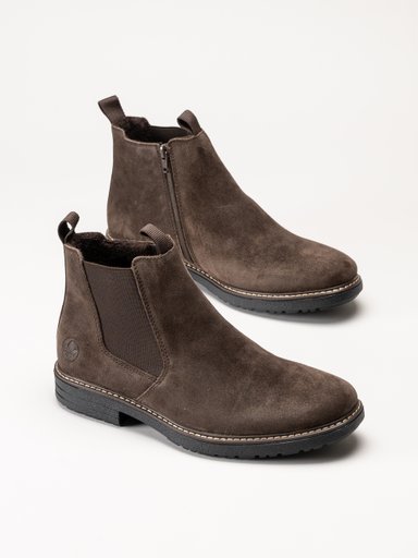 Rieker - Mörkbruna fodrade boots
