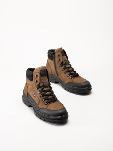 Rieker - Bruna broddkängor i oljad nubuck