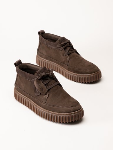 Clarks - Torhill Lace Hi - Mörkbruna snörskor