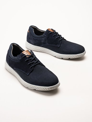 Bugatti - Mörkblå sneakers i textil