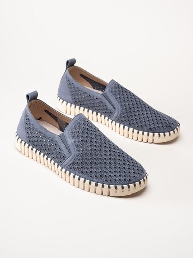 Ilse Jacobsen - Tulip Men - Blå slip on skor