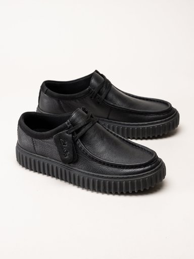 Clarks - Torhill Lo G - Svarta snörskor i skinn