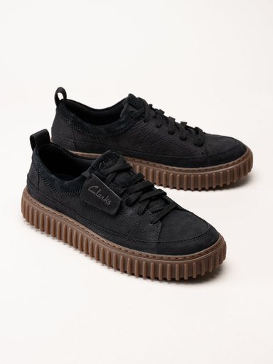 Clarks - Torhill Lace G - Svarta snörskor i nubuck och mocka
