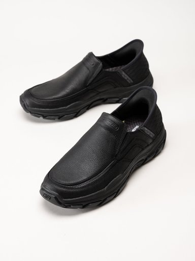 Skechers - Slip-Ins Respected - Elgin - Svarta slip-Ins promenadskor i skinn