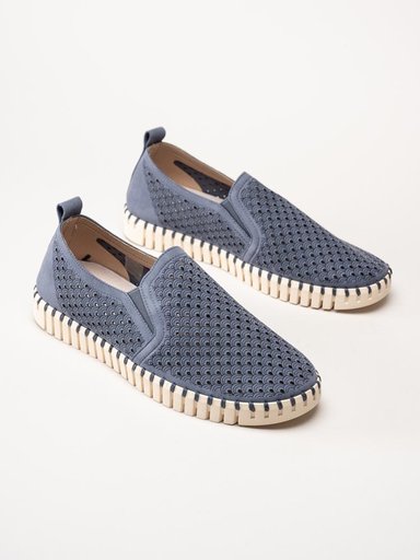 Ilse Jacobsen - Tulip Men - Blå slip on skor