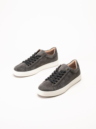 Rieker - Grå sneakers i mocka