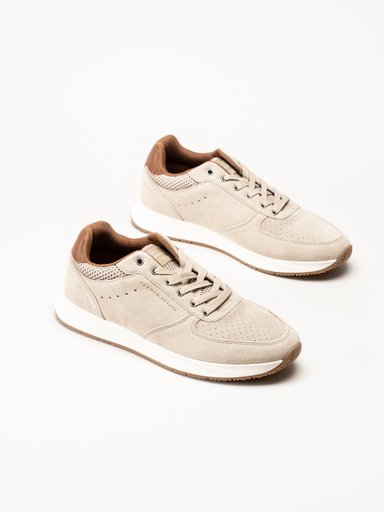 Tommy Hilfiger - Newport Mix - Beige sneakers i mocka