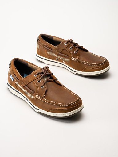 Sebago - Triton Three Eye FGL - Bruna seglarskor i oljat skinn