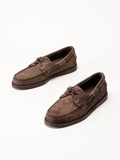 Sebago - Portland - Mörkbruna seglarskor i nubuck