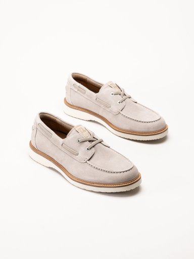 Tamaris - Beige seglarskor i mocka