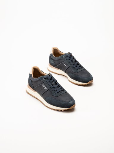 Marco Tozzi - MT Sport - Blå sneakers i skinn och mocka