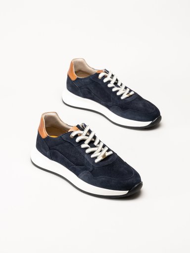 Ambitious - Marinblå sneakers i mocka och skinn