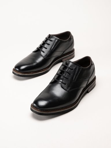 Bugatti - Maik Exko - Svarta skinnskor med snörning