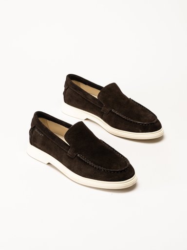 Gant Footwear - Boery - Mörkbruna loafers i mocka