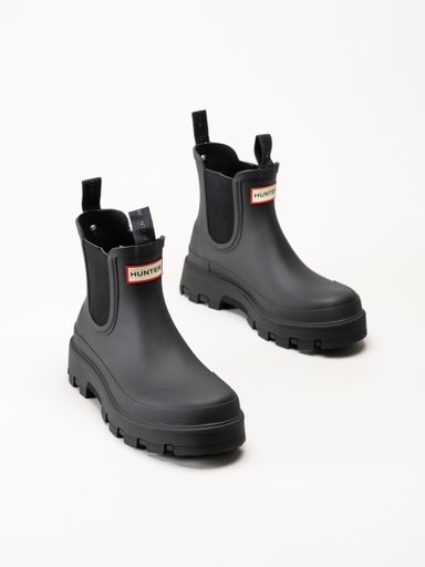 Hunter - Unisex Elements Elastic Chelse - Svarta låga gummistövlar
