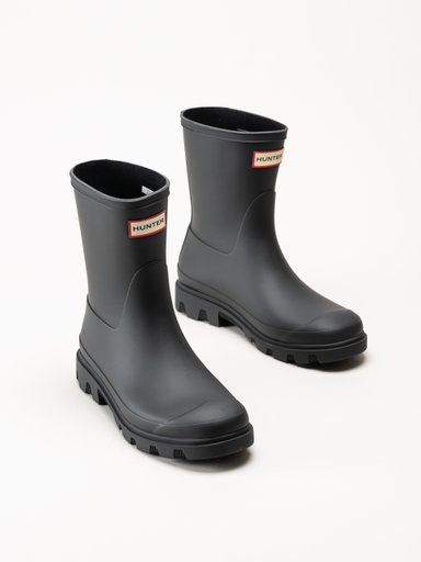 Hunter - Downpour Short - Svarta låga gummistövlar