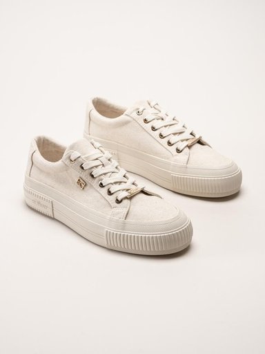 S.Oliver - Beige platåsneakers i textil