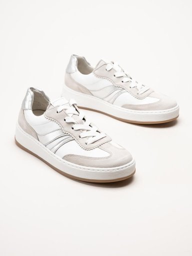 Gabor - Vita sneakers i skinn och mocka