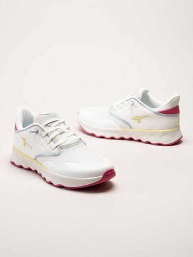 Tamaris - Vita sportiga sneakers i textil