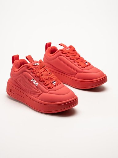 FILA - Superbubble Wmn - Röda sneakers i skinnimitation