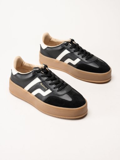 Gant Footwear - Cuzmani - Svarta retro platåsneakers i skinn och mocka