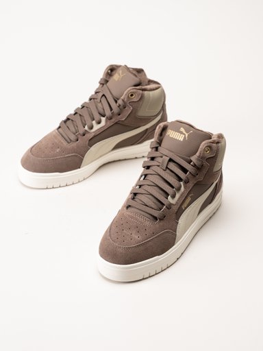 Puma - Shuffle Downtown Mid Wtr - Bruna fodrade sneakers i mocka