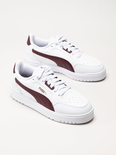 Puma - Shuffle Downtown - Vita sneakers med vinröda partier