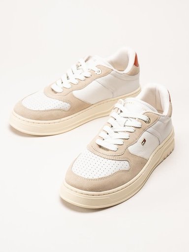 Tommy Hilfiger - TH Sporty Cupsole - Vita sneakers i skinn och mocka