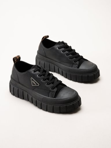 S.Oliver - Svarta sneakers med platåsula