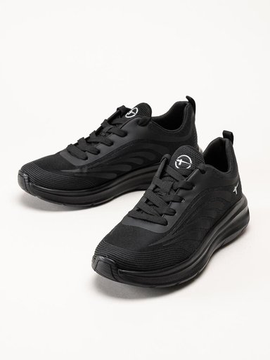 Tamaris Comfort - Svarta sportiga sneakers i textil