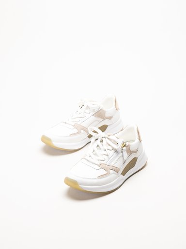 Gabor - Vita sneakers i skinn och mocka