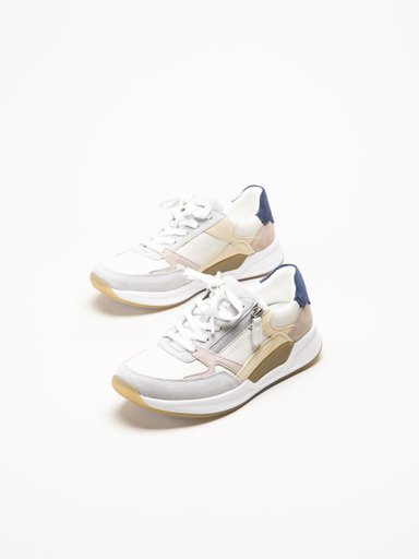 Gabor - Beige sneakers i skinn och mocka