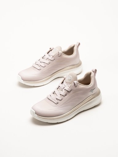 Tamaris - Wide fit - Beige sneakers i mesh