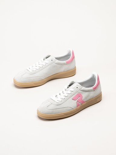 Rieker - Ljusgrön sneakers i mocka