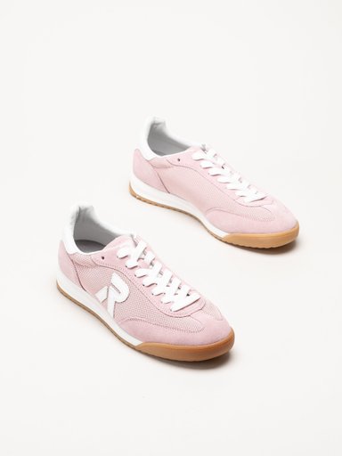 Rieker - Rosa sneakers i mocka
