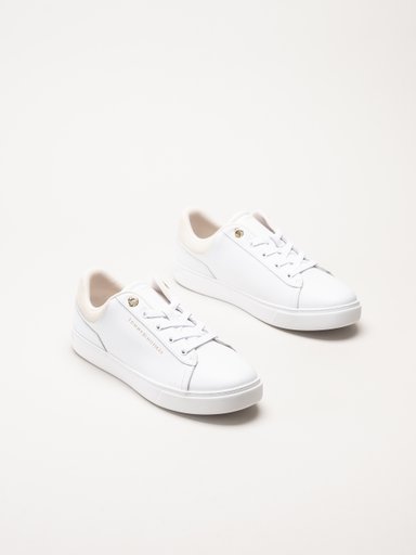 Tommy Hilfiger - Casual Cupsole Sneaker - Vita sneakers i skinn