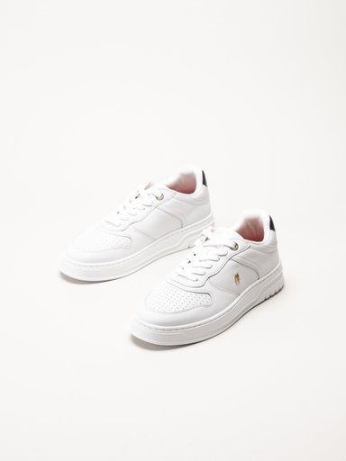 Tommy Hilfiger - TH Sporty Cupsole Corp - Vita sneakers i skinn