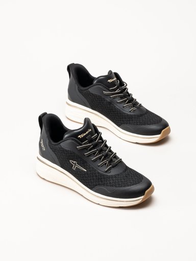 Tamaris - Svarta sneakers med kilklack